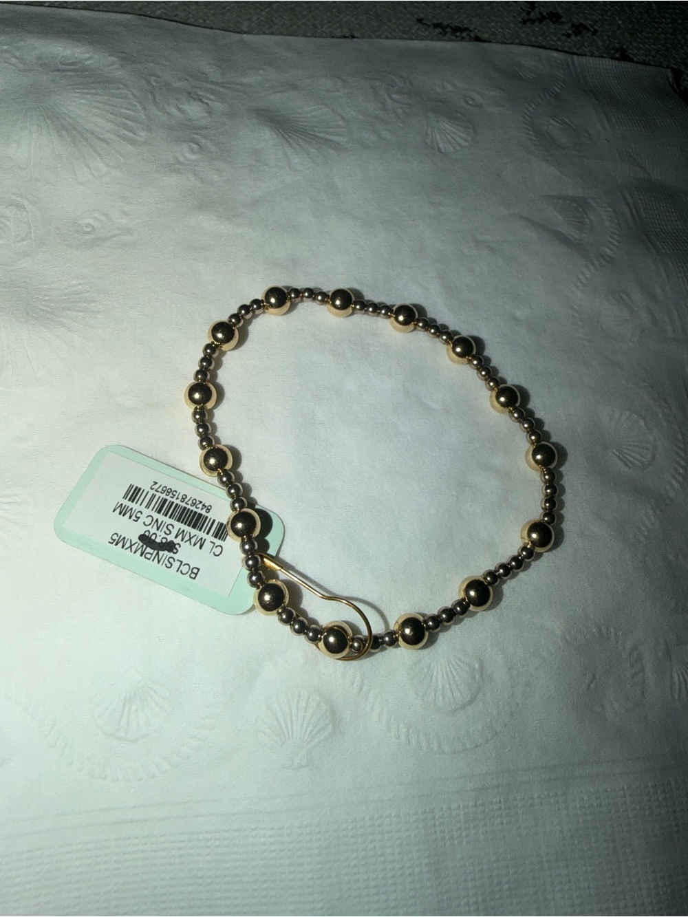 Enewton classic Mxm sinc 5mm Gold Beaded Stretch Bracelet NWT